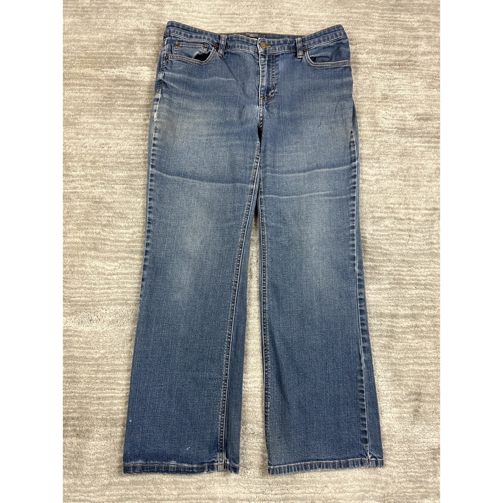 Liz Claiborne‎ Jeans Womens 14 Blue Kara Straight Leg Mid Rise Medium Wash Denim
